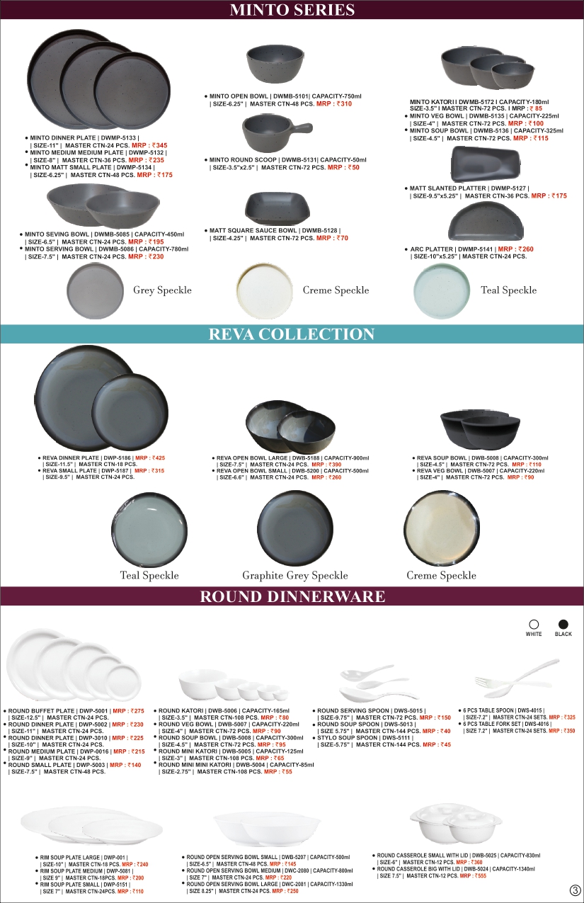 ROUND DINNERWARE